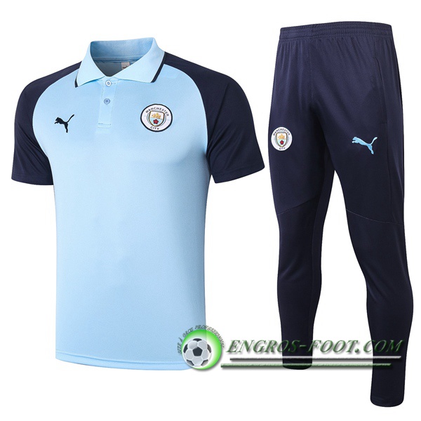 Ensemble Polo Manchester City + Pantalon Bleu 2020/2021