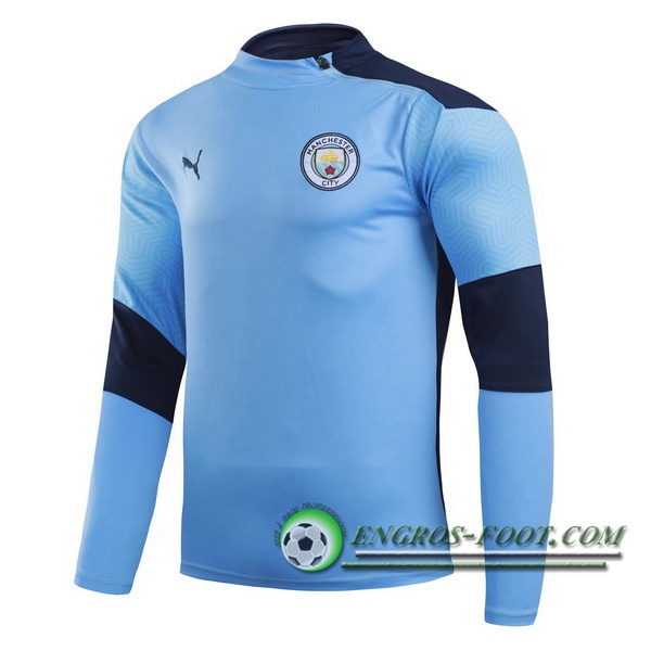 Engros-foot: Sweatshirt Training Manchester City Bleu 2020/2021 Thailande