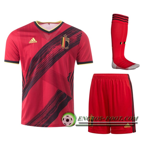 Engros-foot: Jeu Ensemble Maillot Foot Belgique Domicile (Short+Chaussettes) 2020/2021 Thailande