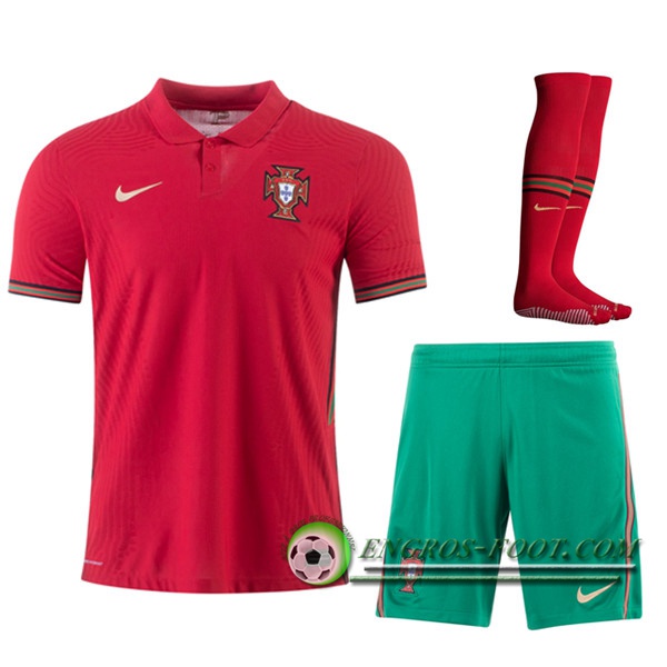 Engros-foot: Jeu Ensemble Maillot Foot Portugal Domicile (Short+Chaussettes) 2020/2021 Thailande