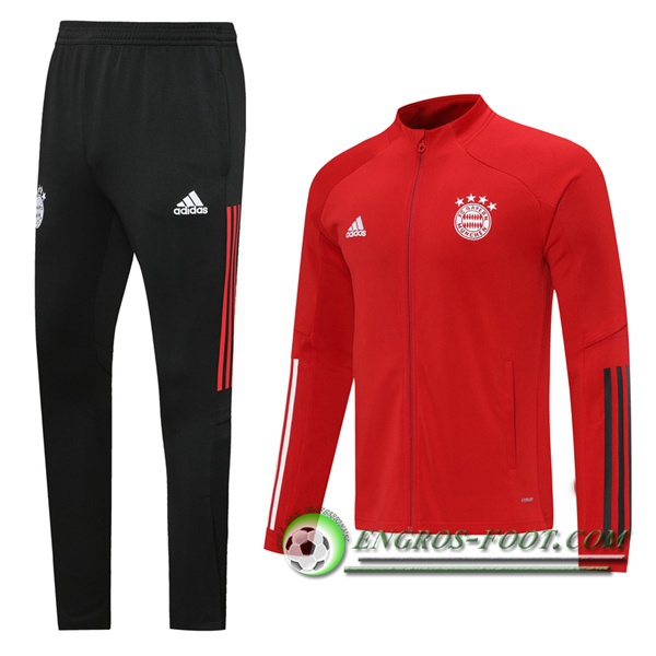 Ensemble Survetement de Foot - Veste Bayern Munich Rouge 2020/2021