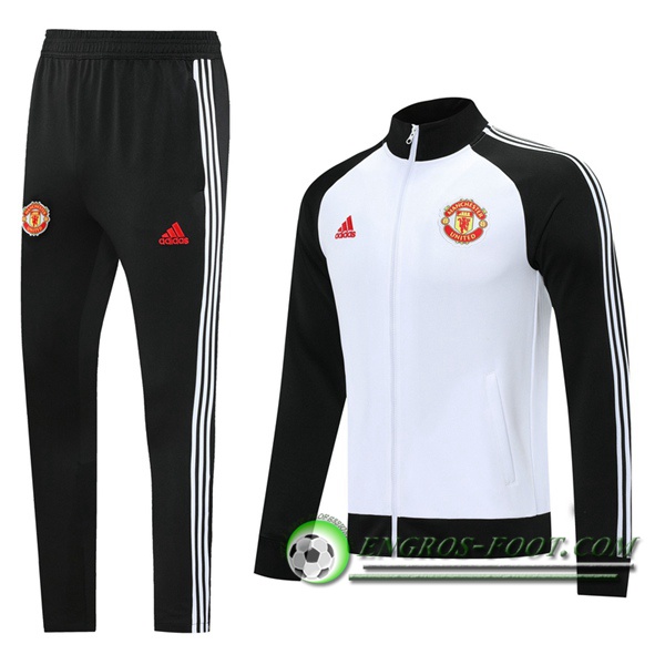 Ensemble Survetement de Foot - Veste Manchester United Blanc 2020/2021