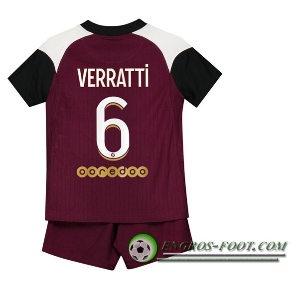 Engros-foot: Jeu Maillot de Foot PSG (Verratti 6) Enfants Third 2020/2021 Thailande