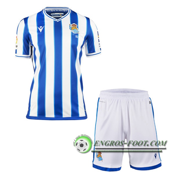 Engros-foot: Jeu Maillot de Foot Real Sociedad Enfant Domicile 2020/2021 Thailande