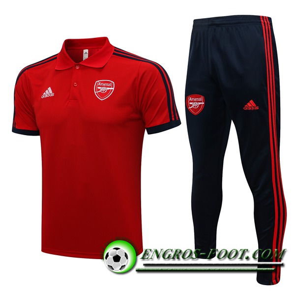 Ensemble Polo FC Arsenal + Pantalon Rouge/Noir 2021/2022