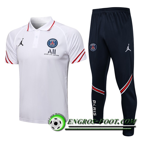 Ensemble Polo Jordan PSG + Pantalon Blanc 2021/2022