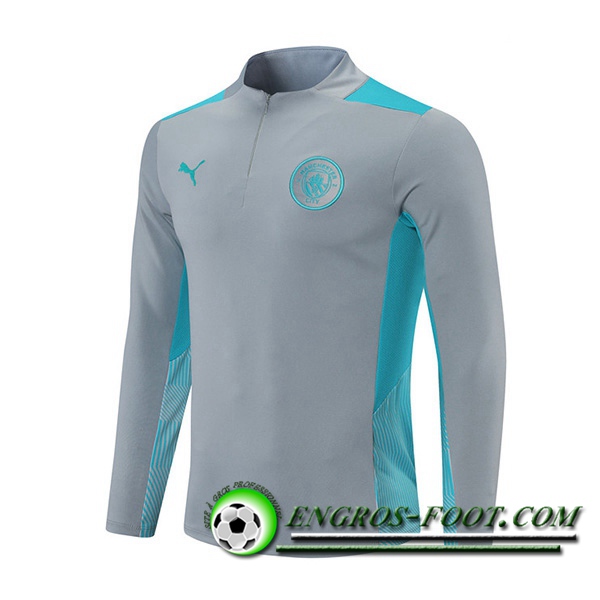 Sweatshirt Training Manchester City Bleu/Gris 2021/2022