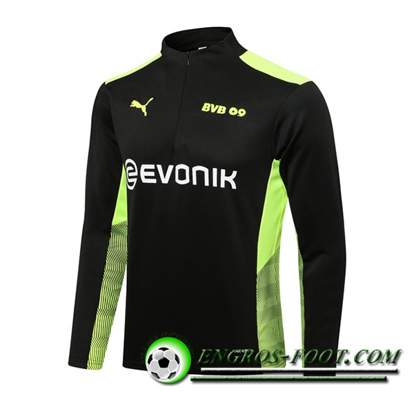 Sweatshirt Training Dortmund BVB Noir/Vert 2021/2022