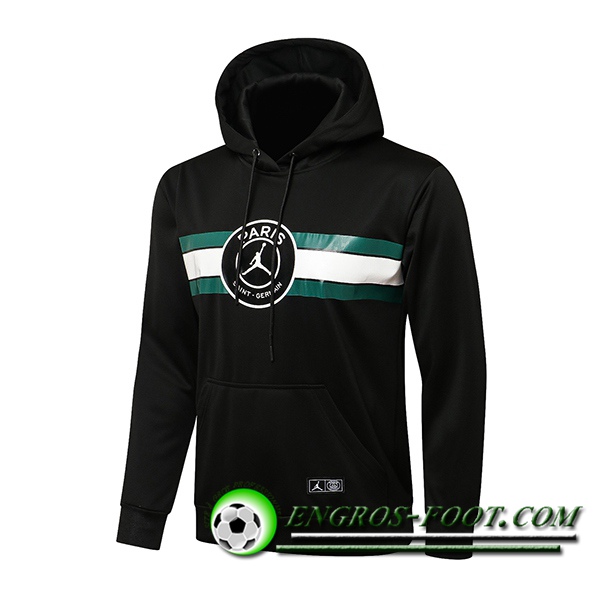 Sweatshirt Training Capuche Jordan PSG Noir/Vert/Blanc 2021/2022