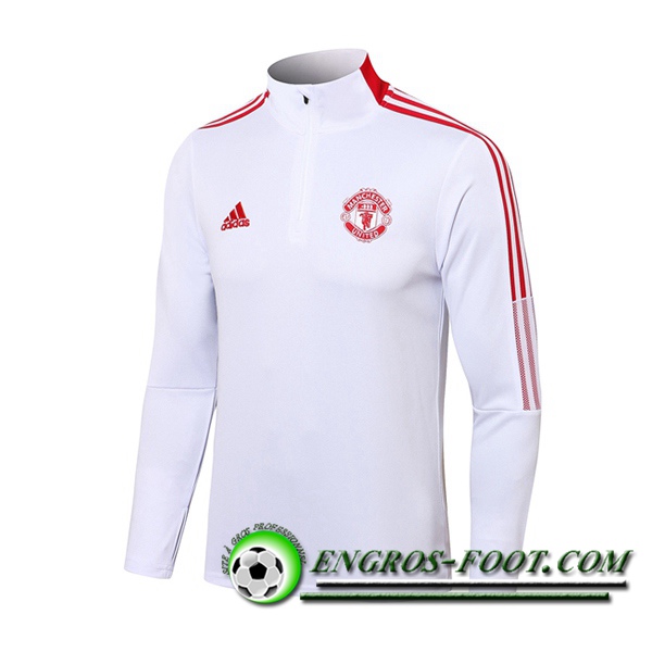 Sweatshirt Training Manchester United Blanc/Rouge 2021/2022