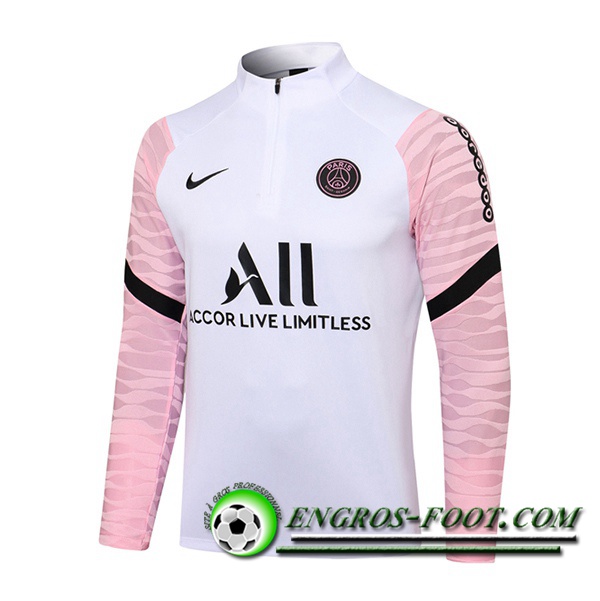 Sweatshirt Training Jordan PSG Rose/Blanc 2021/2022