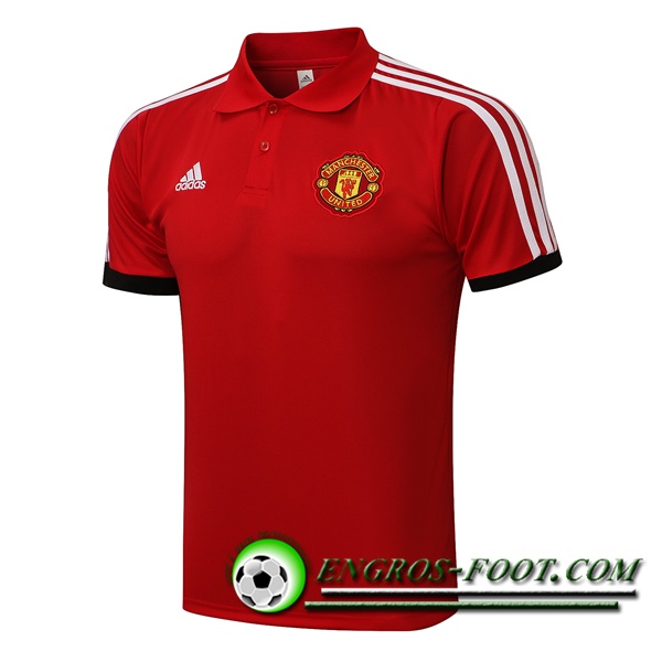 Polo Foot Manchester United Rouge/Blanc 2021/2022