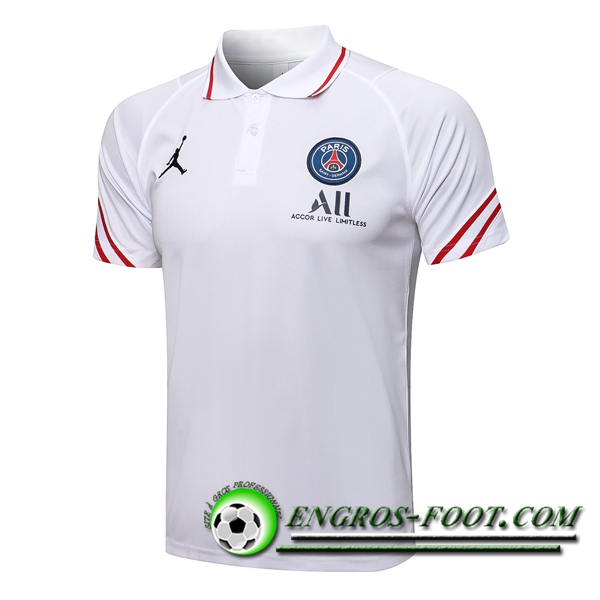 Polo Foot Jordan PSG Blanc 2021/2022