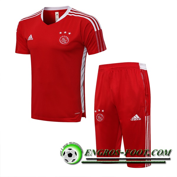 Ensemble Training T-Shirts AFC Ajax + Short Rouge/Blanc 2021/2022