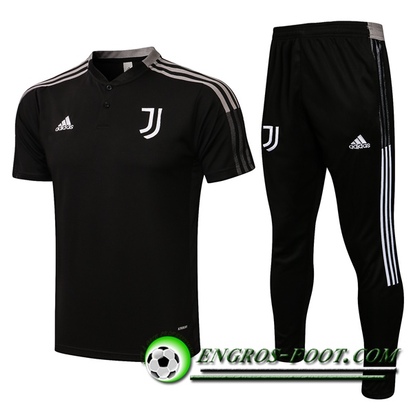 Ensemble Training T-Shirts Juventus + Pantalon Noir/Blanc 2021/2022