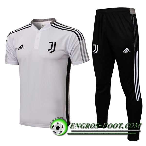 Ensemble Training T-Shirts Juventus + Pantalon Blanc/Noir 2021/2022