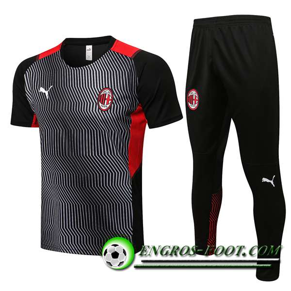 Ensemble Training T-Shirts AC Milan + Pantalon Rouge/Noir 2021/2022