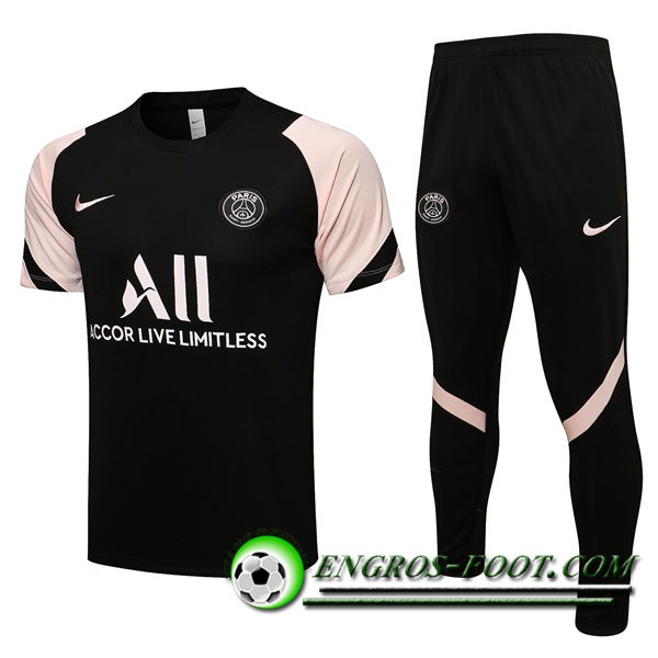 Ensemble Training T-Shirts Jordan PSG + Pantalon Noir/Rose 2021/2022