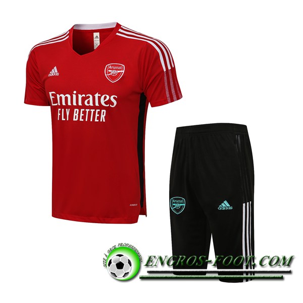 Ensemble Training T-Shirts FC Arsenal + Short Rouge/Blanc 2021/2022