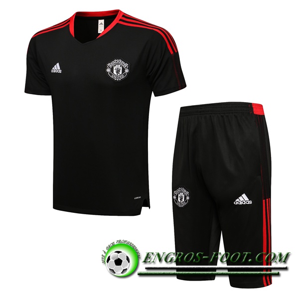 Ensemble Training T-Shirts Manchester United + Short Rouge/Noir 2021/2022