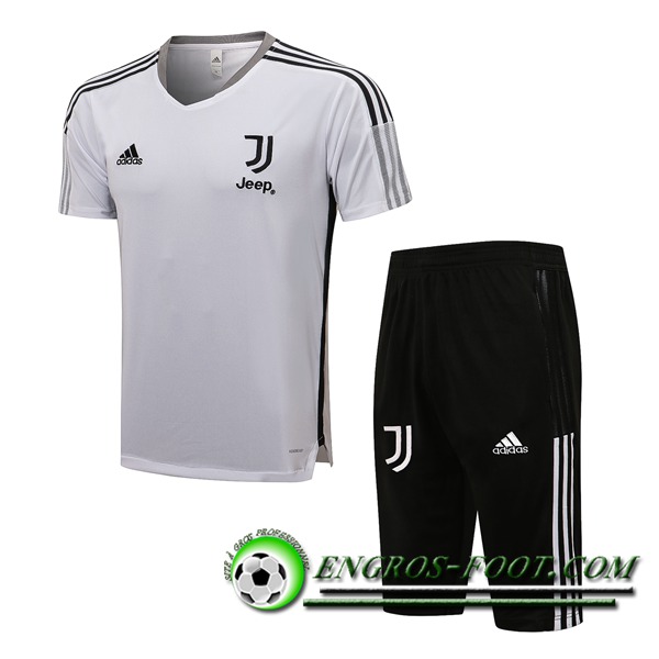 Ensemble Training T-Shirts Juventus + Short Blanc/Noir 2021/2022