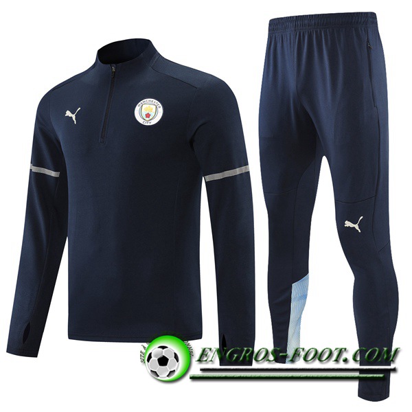 Ensemble Survetement de Foot Manchester City Bleu Marin 2021/2022