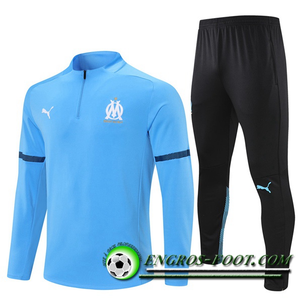 Ensemble Survetement de Foot Marseille OM Bleu/Noir 2021/2022 -01