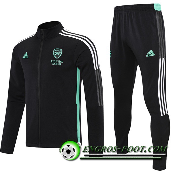 Ensemble Survetement de Foot - Veste FC Arsenal Noir/Vert 2021/2022