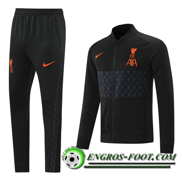 Ensemble Survetement de Foot - Veste FC Liverpool Noir/Gris 2021/2022