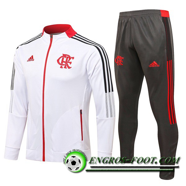 Ensemble Survetement de Foot - Veste Flamengo Blanc 2021/2022