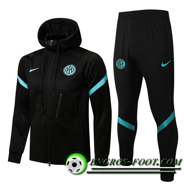 Ensemble Veste A Capuche Survetement - Veste Inter Milan Vert/Noir 2021/2022