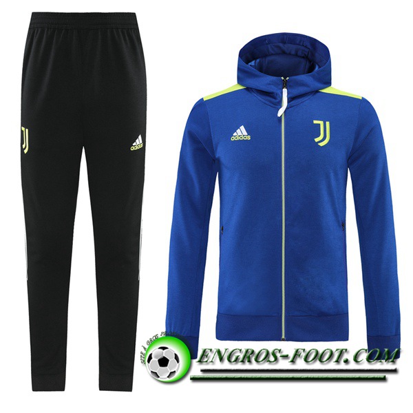 Ensemble Veste A Capuche Survetement - Veste Juventus Vert/Bleu 2021/2022