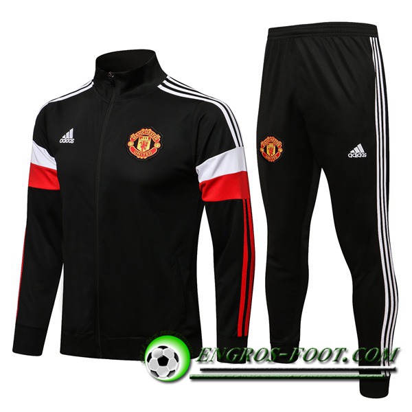 Ensemble Survetement de Foot - Veste Manchester United Noir/Rouge/Blanc 2021/2022