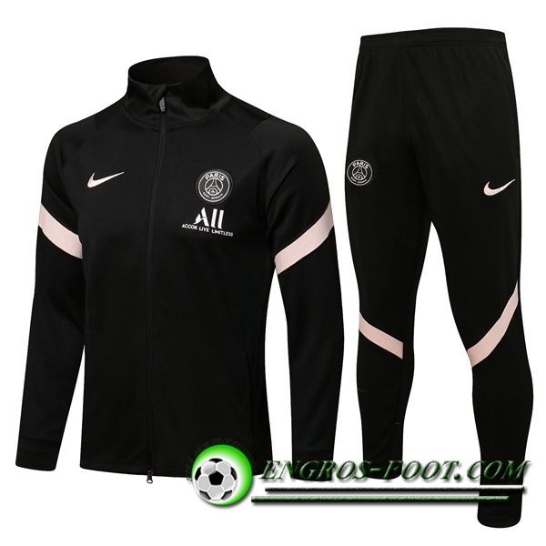 Ensemble Survetement de Foot - Veste Jordan PSG Noir/Rose 2021/2022