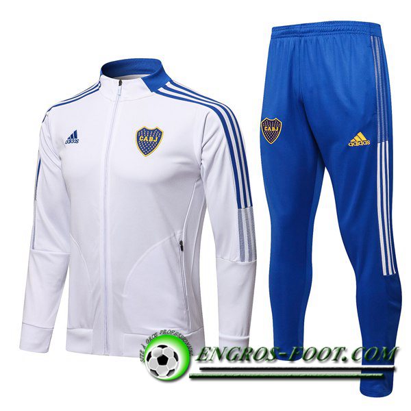 Ensemble Survetement de Foot - Veste Boca Juniors Blanc/Bleu 2021/2022