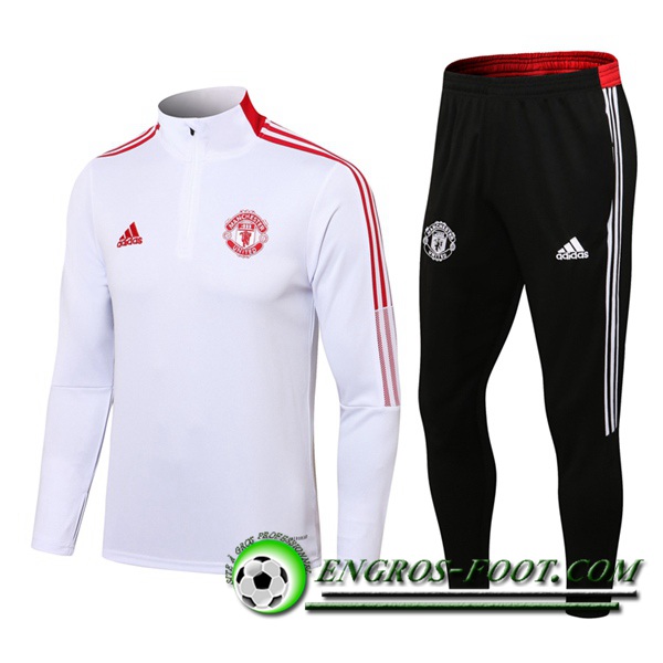 Ensemble Survetement de Foot Manchester United Blanc/Rouge 2021/2022