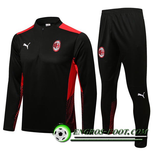 Ensemble Survetement de Foot AC Milan Noir/Rouge 2021/2022