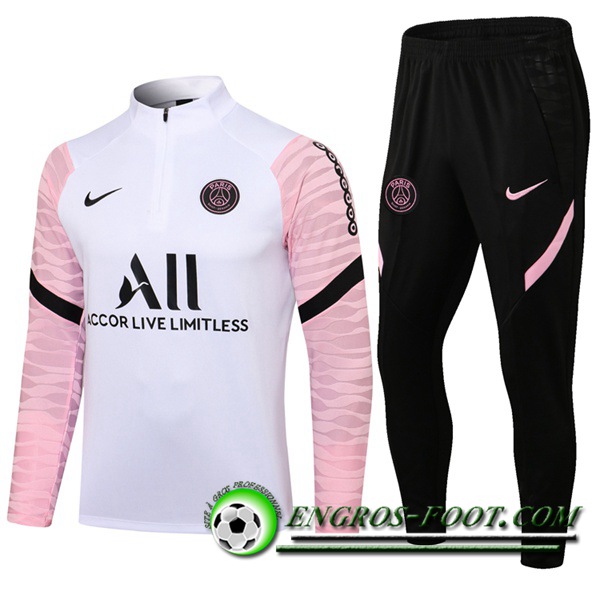 Ensemble Survetement de Foot Jordan PSG Rose/Blanc 2021/2022