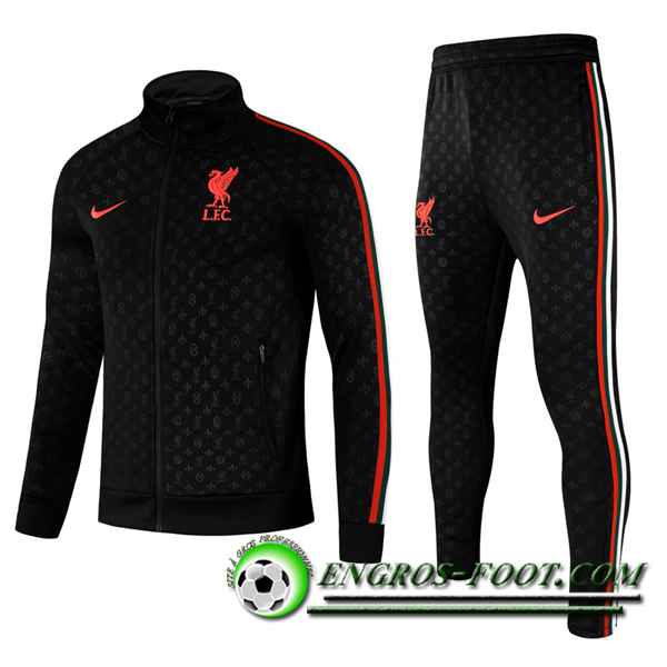 Ensemble Survetement de Foot - Veste FC Liverpool Enfant Noir/Blanc 2021/2022