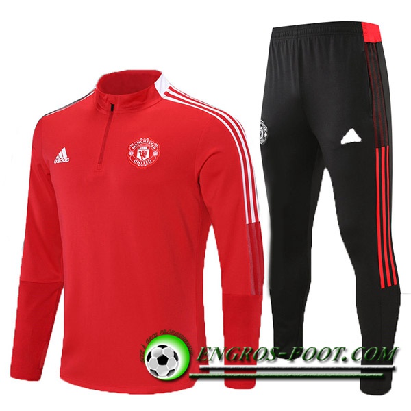 Ensemble Survetement de Foot Manchester United Enfant Rouge/Blanc 2021/2022