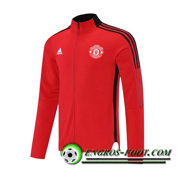 Nouveaux Veste Foot Manchester United Rouge/Noir 2021/2022