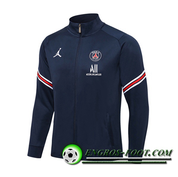 Nouveaux Veste Foot Jordan PSG Bleu Marin 2021/2022 -2