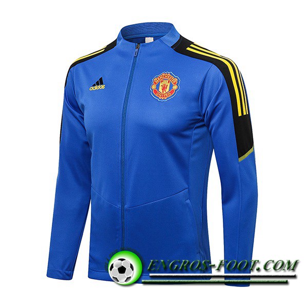 Nouveaux Veste Foot Manchester United Bleu/Noir 2021/2022