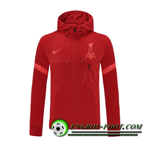 Nouveaux Veste A Capuche FC Liverpool Rouge 2021/2022 -3