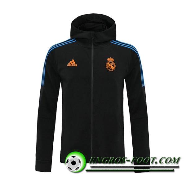 Nouveaux Veste A Capuche Real Madrid Noir/Bleu 2021/2022