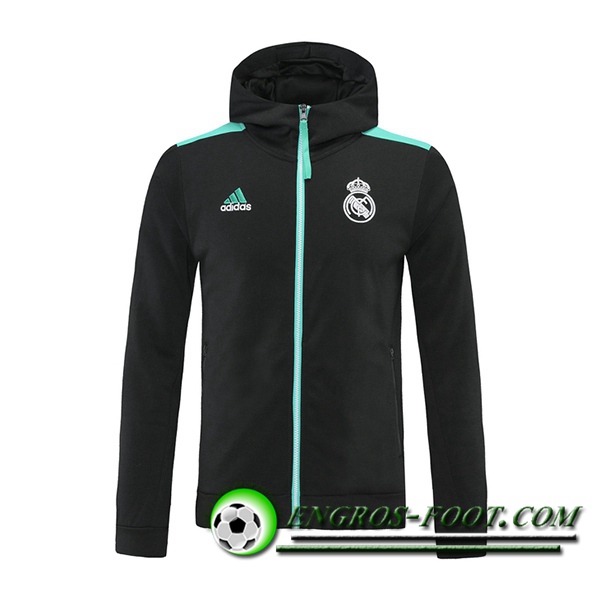 Nouveaux Veste A Capuche Real Madrid Noir/Vert 2021/2022