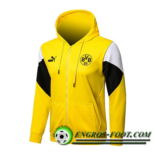 Nouveaux Veste A Capuche Dortmund BVB Jaune/Blanc 2021/2022