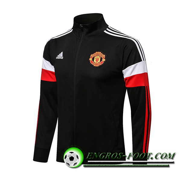 Nouveaux Veste Foot Manchester United Noir/Rouge/Blanc 2021/2022