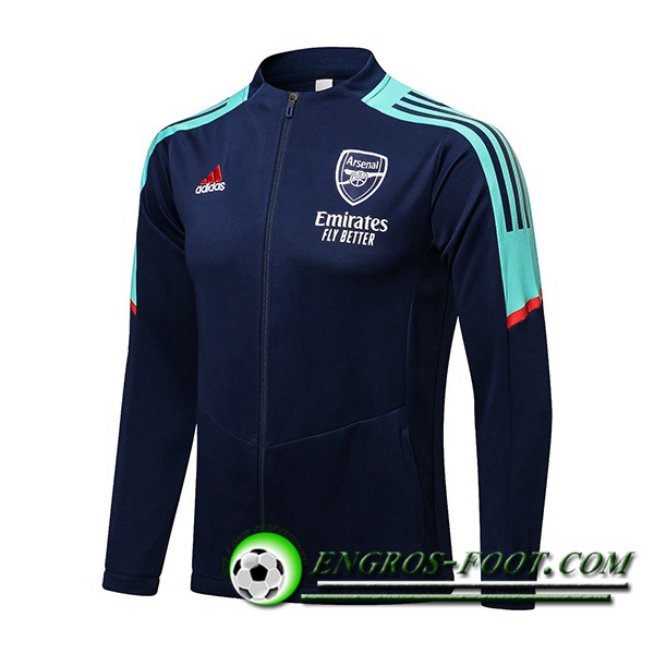 Nouveaux Veste Foot FC Aesenal Bleu Marin/Vert 2021/2022