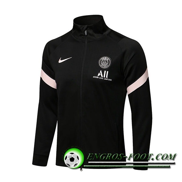 Nouveaux Veste Foot Jordan PSG Noir/Rose 2021/2022